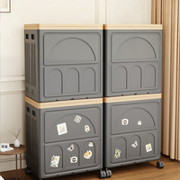 Armoire de rangement pliable avec roulettes et couvercle pour l'organisation de la maison, bacs de rangement avec couvercle et utilisation en boîte de jardin