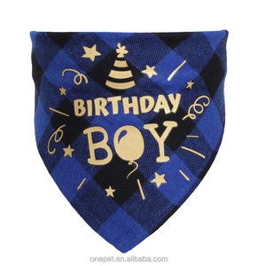 Bandanas pour <span class=keywords><strong>chien</strong></span> de taille réglable Conception de fête d'<span class=keywords><strong>anniversaire</strong></span> en polyester Écharpe pour animaux de compagnie bavoirs - Product Image 5