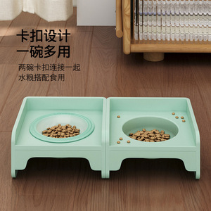 Dini Pet Cube – Support surélevé en céramique pour gamelles de chat et chien, station d'alimentation anti-fuite avec protection du cou, pour table - Product Image 3