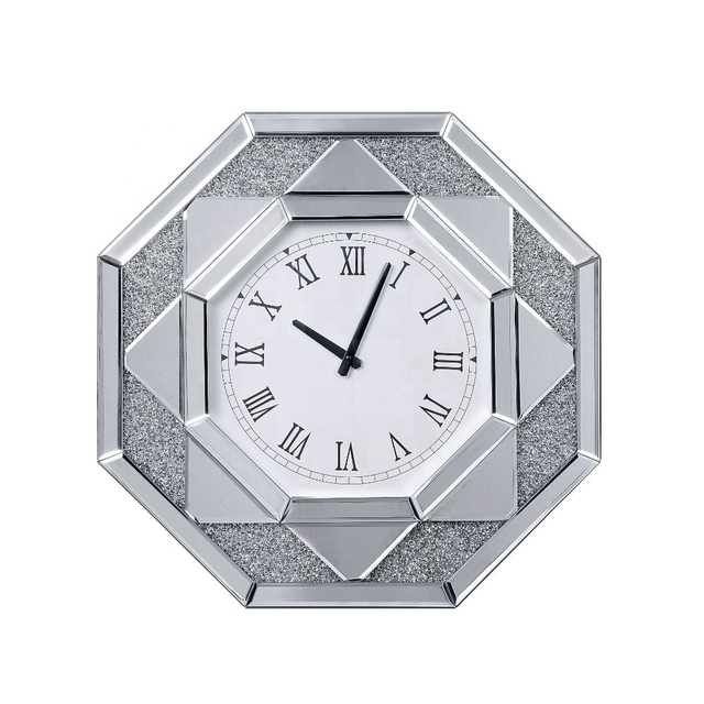 Hot Sale Luxury Modern Wall Clock Mirror Art Decor Living Room Mirrored Clock