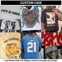 Maillot de football vintage streetwear de haute qualité en coton épais, vêtements personnalisés, coupe ample oversize, t-shirt à surpiqûres contrastées pour hommes