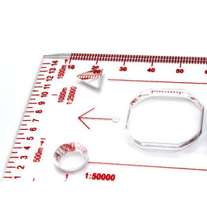 Portable étanche rempli d'huile boussole cadran lumineux affichage Mini carte d'arpentage pour la randonnée survie-acrylique plaque de base Boussole - Product Image 6