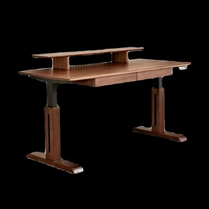Bureau en bois massif de noyer noir d'Amérique du Nord, design moderne, poste de travail <span class=keywords><strong>informatique</strong></span> intelligent à hauteur réglable électriquement avec tiroirs - Product Image 2