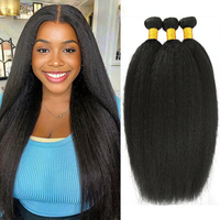 Extensions de cheveux synthétiques tressées au crochet, mèches lisses et crépues, trame unique, teintes, noir naturel, pour perruque
