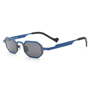 <span class=keywords><strong>Occhiali</strong></span> <span class=keywords><strong>da</strong></span> Sole in Titanio Poligonali 7024, Stile <span class=keywords><strong>Vintage</strong></span> per Uomo e Donna, <span class=keywords><strong>Occhiali</strong></span> <span class=keywords><strong>da</strong></span> Sole Trendy Retrò con Personalità, Montatura Irregolare - Product Image 5