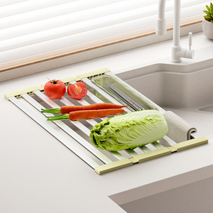 Folding Draining <b>Rack</b> Rectangle Kitchen Sink Dish Drying <b>Rack</b> With Foldable Design For Utensils And <b>Plates</b> Storage - Product Image 2