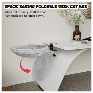 Perrera de escritorio para gatos pequeños, hamaca moderna y cómoda, marco de escalada, mesa plegable, cama cálida, nido de felpa para mascotas - Product Image 2