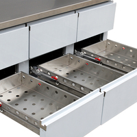 Congélateur de table de préparation en acier inoxydable pour table de travail réfrigérée commerciale à 4 tiroirs pour la cuisine de restaurant
