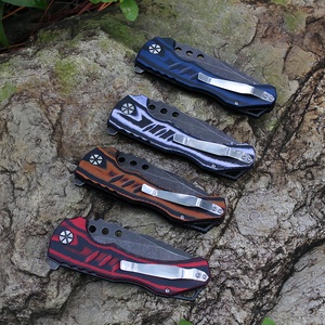 OEM đen stonewashed thép không gỉ gấp lưỡi dao chiến thuật G10 xử lý túi dao cho săn bắn ngoài trời cắm trại - Product Image 5