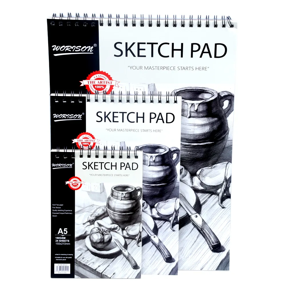 24 Sheet Art Sketch Pad 160g GSM Cotton Drawing Art Sketchbook Watercolor Drawing Paper Sketch Book Artist Beginner