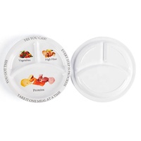 Restaurant Santé Mélamine Division Diète Plateau Trois Portions Diviseur 3 Compartiment Divisé Plats Assiette Enfants Fait Bambou