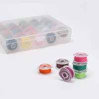 Bobines en plastique JP avec 25 couleurs de fils de Dacron bobines de fil à coudre pour ensemble de noyau de navette de Machine à coudre