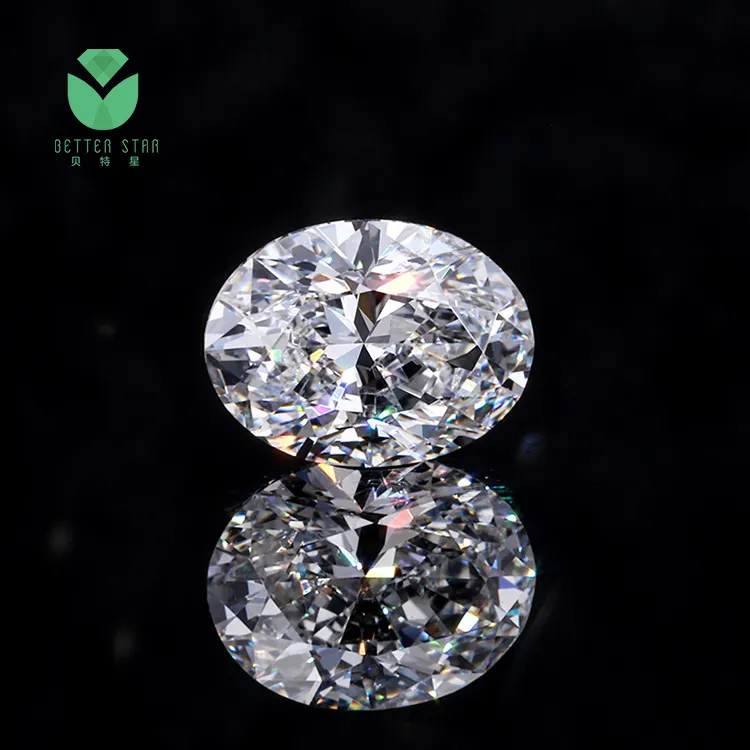 Hpht diamante de diamante sintético, diamante solto de formato oval branco cvd