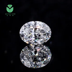 HPHT-diamante sintético CVD, diamante sintético suelto de forma ovalada blanca, corte elegante, certificado IGI GIA, precio de quilates