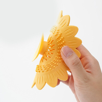 Joint d'étanchéité en silicone anti-odeur Sunflower, tapis de lavabo, tapis d'évier, couvercle de filtre anti-cheveux pour évier, passoire d'évier en silicone