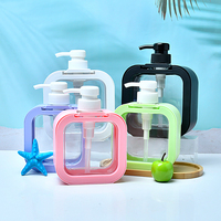 Contenant Carré Blanc en Plastique de 300 ml et 500 ml en Stock, Flacon Pompe pour Cosmétiques, Désinfectant pour les Mains, Savon Liquide et Lait Corporel