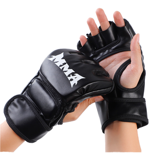 <span class=keywords><strong>Gants</strong></span> <span class=keywords><strong>de</strong></span> boxe en cuir PU demi-doigts pour adultes pour hommes et femmes Sanda Training MMA Muay Thai Fighting and Punching Bag Unisex - Product Image 6