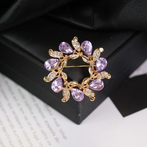 LEPAI ファッション 亜鉛合金 ゴールド 高級ブローチ ラインストーンブローチ レディースブローチ 卸売 - Product Image 4