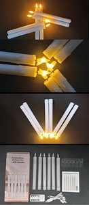 2025 Rechargeable sans flamme minuterie à distance conique bougie <span class=keywords><strong>Led</strong></span> scintillement gouttes cire fenêtre grand faux ivoire plastique chandeliers - Product Image 4