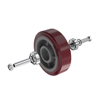 WeiHang Roulette de 6 pouces Roulettes industrielles Roues pivotantes Roulettes en polyuréthane rouge Acier inoxydable 770lbs