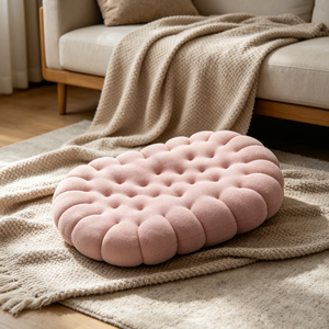 Coussin de sol moelleux en forme ovale, effet bulles, style nuage, coussin décoratif confortable pour salon, intérieur. - Product Image 1