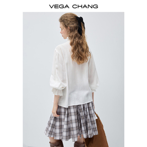 VEGA CHANG Camicetta Personalizzata Stile Country Francese con Scollo a V e Maniche a Sbuffo con Design Texturizzato per Abbigliamento Femminile all'Ingrosso - Product Image 6