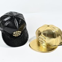 Gorra con Estampado de Cocodrilo y Símbolo de Dólar Dorado, Estilo Coreano, Marca de Moda, Gorra Hip-Hop, Gorra de Ala Plana para Baile Urbano, Gorra para el Sol, Gorra de Béisbol