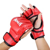 Gants de boxe demi-doigts en PU de Hebei pour l'entraînement de combat libre, Taekwondo, Muay Thai, Sanda