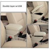 Boîte de rangement en cuir DAIAO pour console centrale avec accoudoir et porte-gobelet DA-6075 pour Renault Logan I 2014-2018