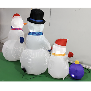 Nuovo Design Addobbi Natalizi Gonfiabili: Combinazione Pupazzo di Neve Gonfiabile per Famiglia <span class=keywords><strong>con</strong></span> Luci LED - Product Image 4