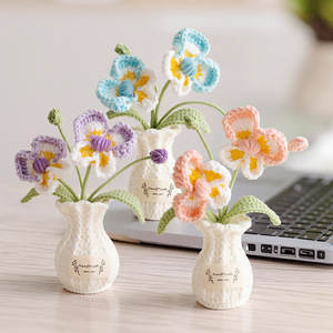 Decorazioni in Vaso con Fiori Simulati Intrecciati a Mano: Mughetto, Non-Ti-Scordar-Di-Me, Tulipano, Girasole, Rosa - Product Image 6
