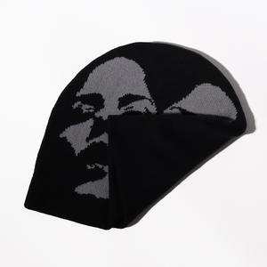 뜨거운 판매 이미지 패턴 니트 비니 간단한 패션 캐주얼 믹스 가을과 겨울 야외 추운 날씨 따뜻함 - Product Image 2