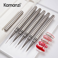Kit professionnel de 1 pinceau pour nail art UV, outil de manucure, stylo à rayures françaises, à lignes et à fleurs, en matériau synthétique avec manche métallique