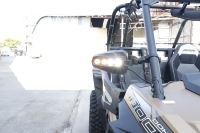 Rétroviseurs latéraux UTV avec lumières LED, projecteur 27W, rétroviseurs réglables pour barre anti-roulis de 1,6 à 2 pouces, ATV, UTV, SxS