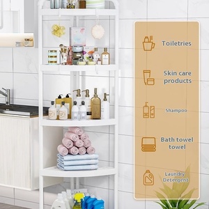 Estante de Almacenamiento para Baño en Forma de Esquina |   Organizador Independiente de 4 Niveles, Sin Perforaciones, Multiusos para Ducha, Cocina y Dormitorio - Product Image 2