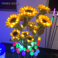 Offre Spéciale 80cm Étanche LED Artificielle Tournesol Bâton Extérieur Jardin Cour Décorations pour Graduation Pâques Atmosphère Lumières