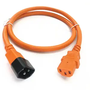 כבל חשמל למחשב כבד 14 AWG - C13 עד C14 - 14 כבל חשמל AWG - כבל חשמל IEC 320 C13 עד IEC 320 C20