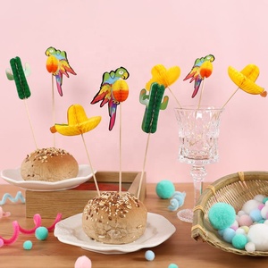 EASTTERN 50 unids/caja venta al por mayor panal mexicano pastel selecciones pastel Toppers fiesta selecciones loro/Cactus/Sombrero pastel selecciones - Product Image 3