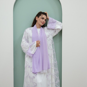 Zifeng OEM 2025 Nuevo Cárdigan de Malla con Flores Tridimensionales de Moda Musulmana, Estilo Dubai, Medio Oriente, Europeo y Americano - Product Image 3