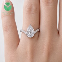 Bague en diamant de laboratoire en forme de poire de 1 carat, véritable et tendance, pour femme, plaquée or 18 carats, certifiée IGI, idéale pour les mariages et les cadeaux, de la marque Better Star Custom