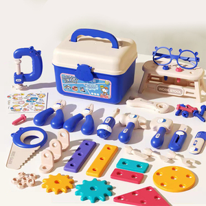 Trẻ Em Công Cụ Thiết Lập 55Pcs Bộ Dụng Cụ Hộp Công Cụ Giả Vờ Chơi Bộ Dụng Cụ Xây Dựng Cho Trẻ Em Tuổi <span class=keywords><strong>3</strong></span> + Năm Toddler Công Cụ Thiết Lập - Product Image 1