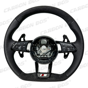 <span class=keywords><strong>Volante</strong></span> de Cuero Blanco con Fibra de Carbono para Audi R8 TTRS C6 C7 S7 S4 <span class=keywords><strong>A4</strong></span> B8 RS3 SQ5 S5 B9 A6 C8 A3 2018 - Product Image 4