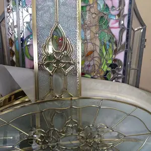 3 Mm di spessore Tiffany fatto a mano macchiato arte vetro ovale per finestra porta pannello di vetro smussato