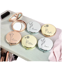 Cadeau promotionnel, mini miroir de poche rond moderne, miroir compact, cadeaux pour demoiselles d'honneur, cadeaux pour invités de mariage, personnalisé avec logo