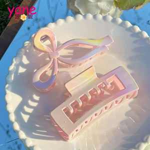 Klip rambut cakar besar warna-warni klip rambut kupu-kupu pisang modis aksesori rambut plastik Musim Semi cantik dibuat tahan lama PC - Product Image 5