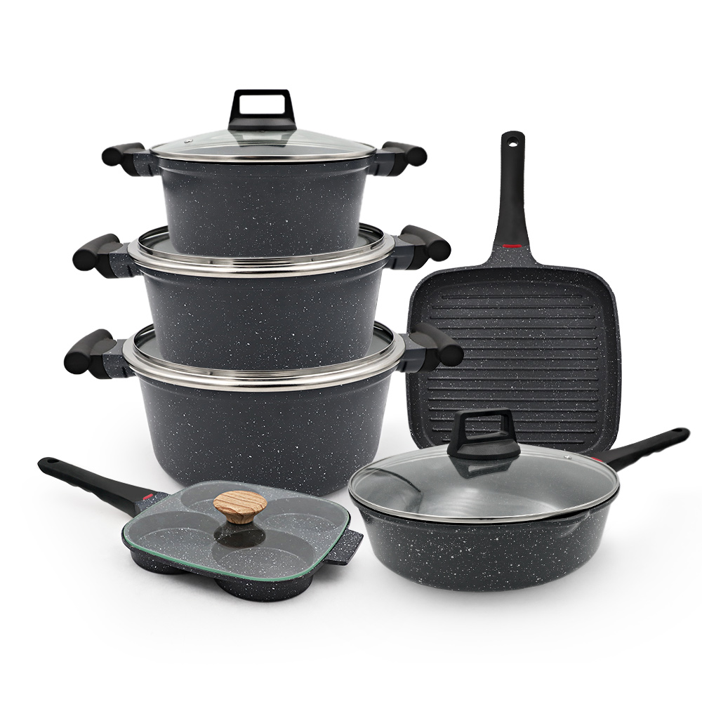 Negro-juego de 11 piezas