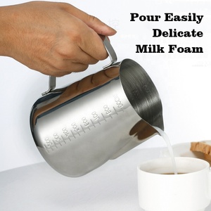 Jarra de Leche de Acero Inoxidable al por Mayor, Jarra Medidora de Café Latte de Gran Capacidad con Escala - Product Image 3