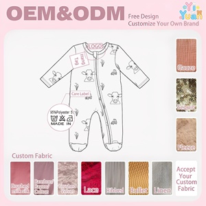 Combinaison Bébé à Fermeture Éclair et Pieds Intégrés, Manches Longues, Motifs Variés, Vente en Gros, Ensemble de Vêtements pour Nouveau-né - Product Image 2