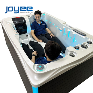 JOYEE Garden 2 personas tumbonas balcón pareja romántica China Sexy Balboa masaje Jakuzzi Spa bañera al aire libre con altavoz BT - Product Image 1