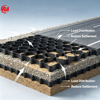 Противоскользящая текстурированная геосетка из HDPE, толщина 1,0 мм, высота ячейки 150 мм, для стабилизации берегов рек, предотвращения эрозии, изготовление на заказ